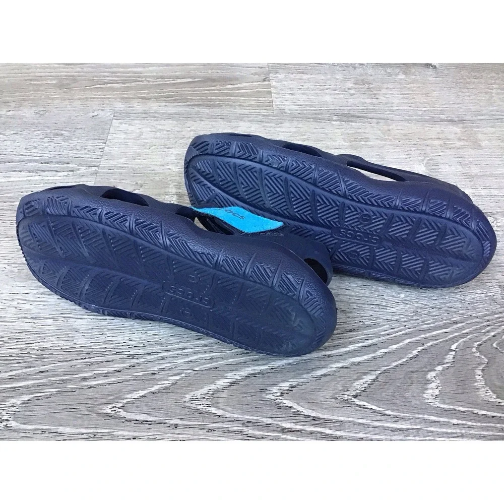 Crocs Swiftwater Wave K Kids Boys Size 1 J1 Navy Blue Water Shoes Sandals